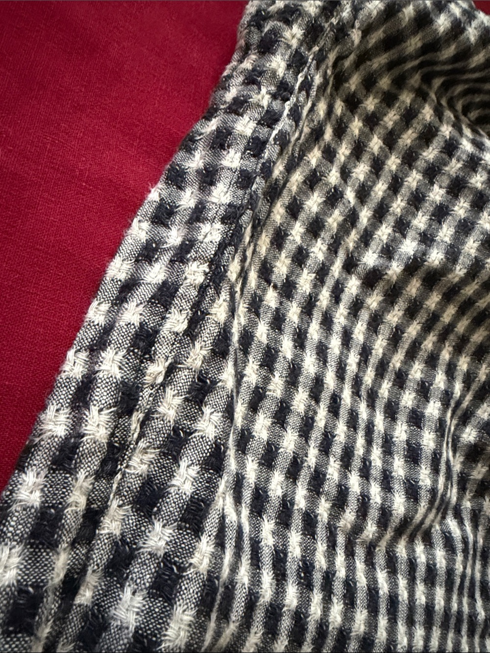 Flax Sz L Black and White Gingham Wide-Leg Pants - Picture 5 of 14